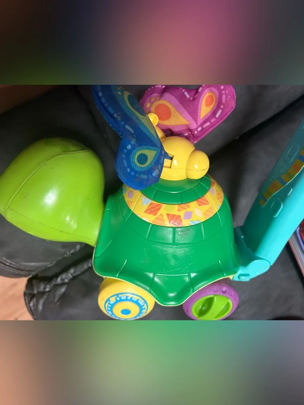 VTech Green & Teal Turtle Pull Toy for Pets Reptile Habitat